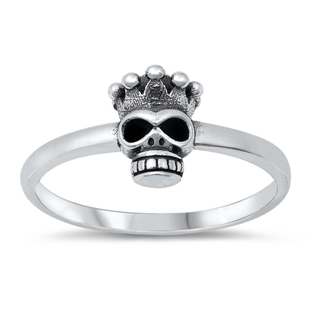 Sterling Silver Oxidized Skull Ring