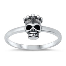 Load image into Gallery viewer, Sterling Silver Oxidized Skull Ring
