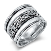 Load image into Gallery viewer, Sterling Silver High Polish Bali Design Ring