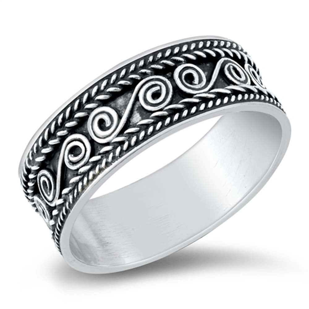 Sterling Silver Oxidized Bali Ring