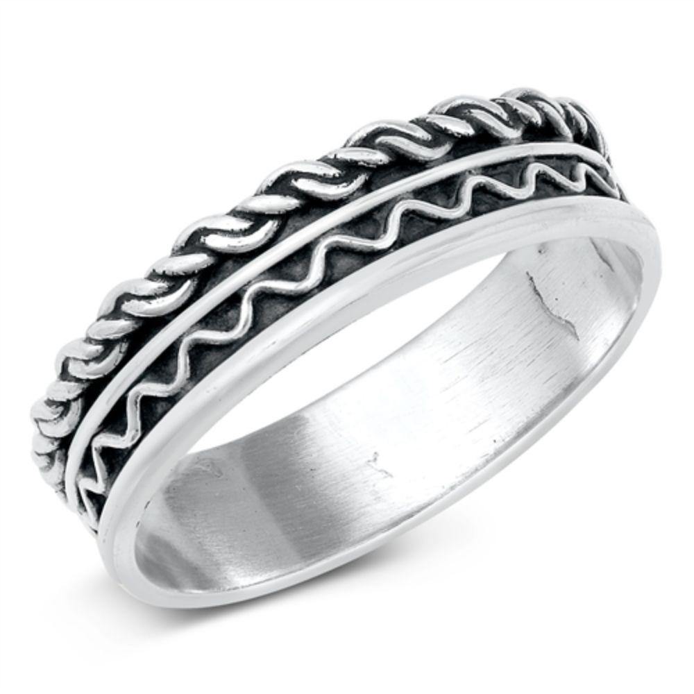 Sterling Silver Oxidized Bali Ring - silverdepot