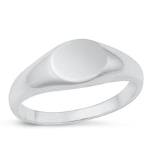 Load image into Gallery viewer, Sterling Silver Rhodium Plated Signet Plain Ring Face Height-8mm