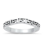 Sterling Silver Oxidized Aztec Style Ring Face Height-3mm