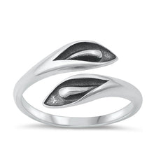 Load image into Gallery viewer, Sterling Silver Oxidized Calla Lily Plain Ring Face Height-10mm