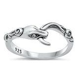 Sterling Silver Oxidized Snake Ring-7.4mm