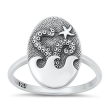 Load image into Gallery viewer, Sterling Silver Oxidized Octopus Ring-18.6mm