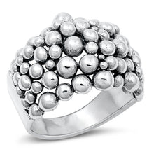 Load image into Gallery viewer, Sterling Silver Oxidized Bubbles Plain Ring Face Height-20.2mm