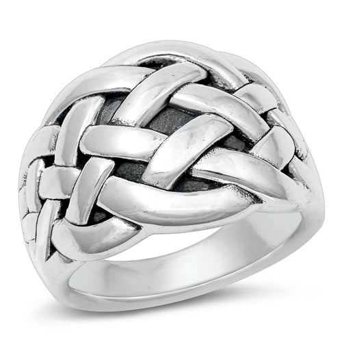 Sterling Silver Oxidized Electroform Plain Ring Face Height-18.4mm