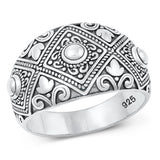 Sterling Silver Oxidized Celtic Plain Ring Face Height-13.7mm