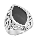 Sterling Silver Mabe Pearl Cubic Zirconia Stone RingAnd Face Height 24mmAnd Band Width 3mm