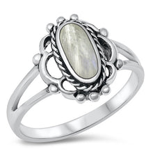 Load image into Gallery viewer, Sterling Silver Oxidized Moonstone Ring-13.6mm