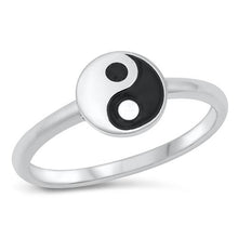 Load image into Gallery viewer, Sterling Silver Yin Yang With Stone Ring