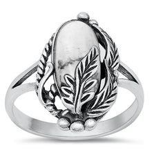 Load image into Gallery viewer, Sterling Silver Oxidized White Buffalo Turquoise Ring-22.4mm
