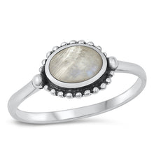 Load image into Gallery viewer, Sterling Silver Oxidized Moonstone Ring-9mm