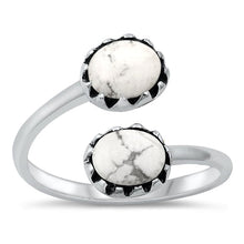 Load image into Gallery viewer, Sterling Silver Oxidized White Buffalo Turquoise Ring-15mm