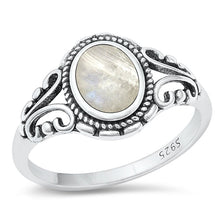 Load image into Gallery viewer, Sterling Silver Oxidized Moonstone Ring-11.9mm