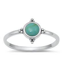 Load image into Gallery viewer, Sterling Silver Oxidized Genuine Turquoise Ring-9.5mm