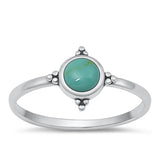 Sterling Silver Oxidized Genuine Turquoise Ring-9.5mm