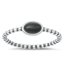 Load image into Gallery viewer, Sterling Silver Oxidized Black Agate Ring-5.2mm