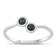 Load image into Gallery viewer, Sterling Silver Oxidized Black Agate Stone Ring-6.6mm