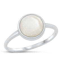 Load image into Gallery viewer, Sterling Silver High Polish Round Mother Of Pearl Ring
