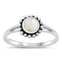 Load image into Gallery viewer, Sterling Silver Oxidized Mother of Pearl Ring-8.6mm