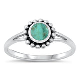 Sterling Silver Oxidized Genuine Turquoise Ring-8.6mm