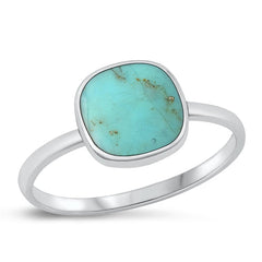 Sterling Silver Oxidized Genuine Turquoise Ring-9.7mm