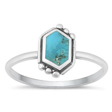 Load image into Gallery viewer, Sterling Silver Oxidized Genuine Turquoise Ring-11.6mm