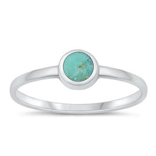 Load image into Gallery viewer, Sterling Silver High Polished Genuine Turquoise Ring-6mm