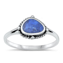 Load image into Gallery viewer, Sterling Silver Oxidized Blue Lapis Ring-9mm
