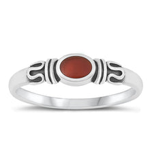 Load image into Gallery viewer, Sterling Silver Oxidized Red Agate Ring-5.2mm