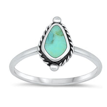 Load image into Gallery viewer, Sterling Silver Oxidized Genuine Turquoise Ring-12.2mm