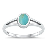 Sterling Silver Oxidized Genuine Turquoise Ring-6.8mm