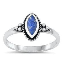 Load image into Gallery viewer, Sterling Silver Oxidized Blue Lapis Ring-11mm