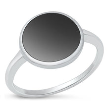 Load image into Gallery viewer, Sterling Silver Oxidized Black Agate Stone Ring-13.5mm