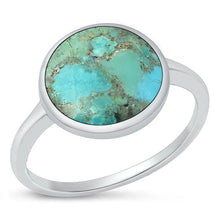 Load image into Gallery viewer, Sterling Silver Oxidized Genuine Turquoise Stone Ring-13.5mm