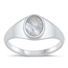 Load image into Gallery viewer, Sterling Silver Oxidized Moonstone Ring-9.6mm