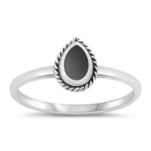 Load image into Gallery viewer, Sterling Silver Oxidized Black Agate Ring-8.8mm