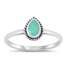 Load image into Gallery viewer, Sterling Silver Oxidized Genuine Turquoise Ring-8.8mm