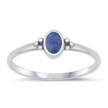 Load image into Gallery viewer, Sterling Silver Oxidized Oval Blue Lapis Ring