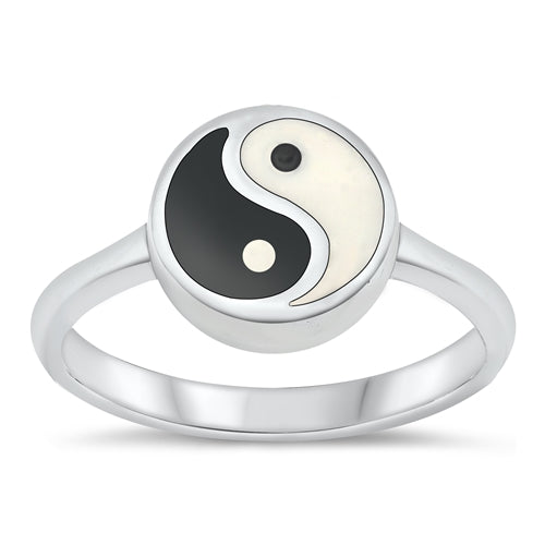 Sterling Silver Yin Yang Polished Ring