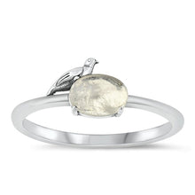 Load image into Gallery viewer, Sterling Silver Oxidized Bird Moonstone Ring