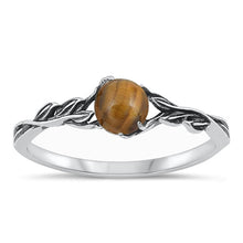 Load image into Gallery viewer, Sterling Silver Oxidized Tiger Eye Ring-5.8mm