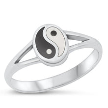 Load image into Gallery viewer, Sterling Silver Oxidized Yin Yang Oval Ring