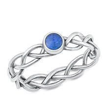Load image into Gallery viewer, Sterling Silver Oxidized Blue Lapis Ring-4.2mm