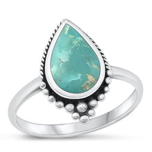 Load image into Gallery viewer, Sterling Silver Oxidized Genuine Turquoise Ring-18.2mm