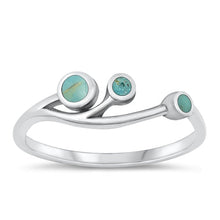 Load image into Gallery viewer, Sterling Silver Oxidized Fingers Genuine Turquoise Ring