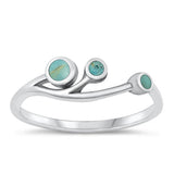 Sterling Silver Oxidized Fingers Genuine Turquoise Ring
