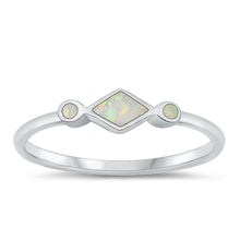 Load image into Gallery viewer, Sterling Silver Polished White Lab Opal Ring